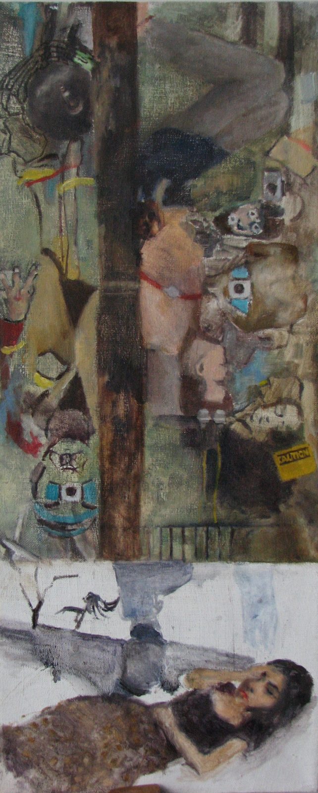 Pre School, Oil on linen, 8×20 in, 2004, by Soraya Hutchinson