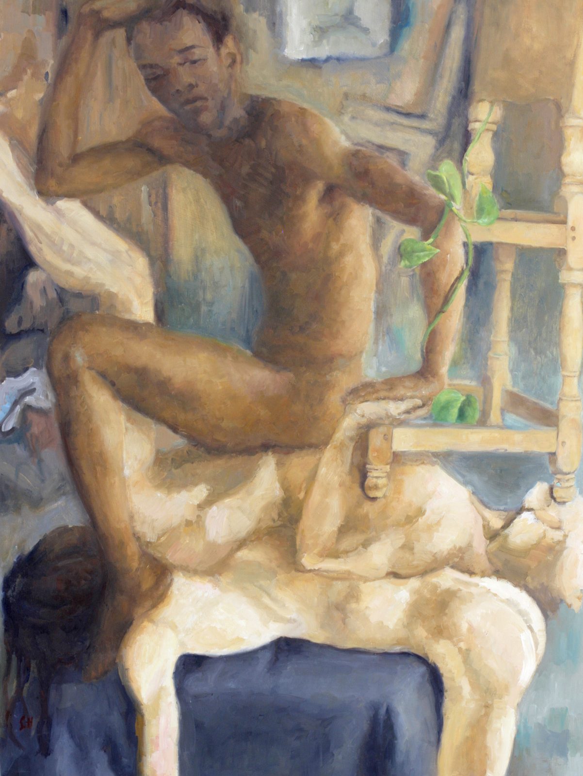 Climbing, Oil on panel, 30×40 in, 2016, by Soraya Hutchinson