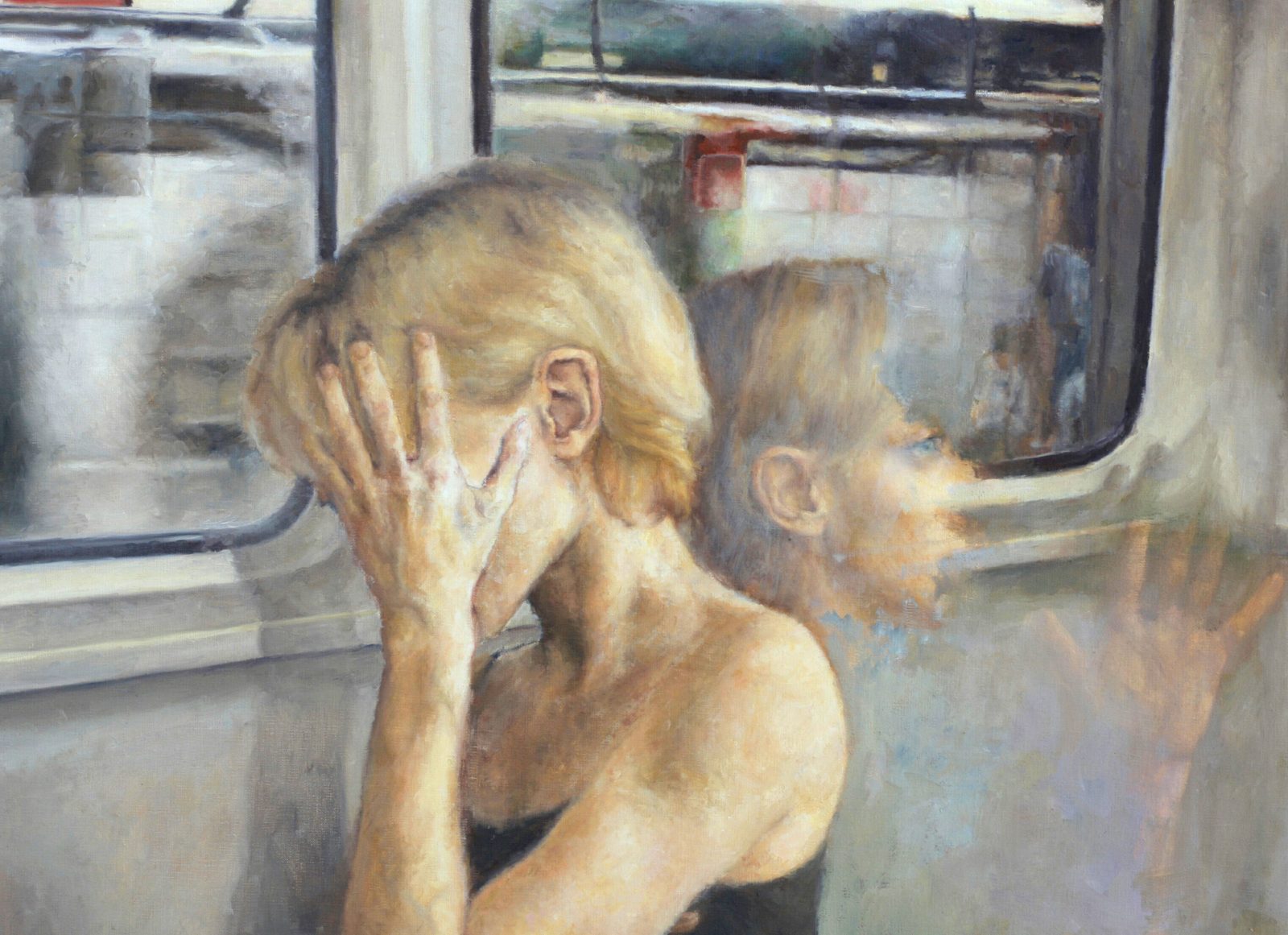 Don't Look, Oil on linen, 40×30 in, 2018, by Soraya Hutchinson