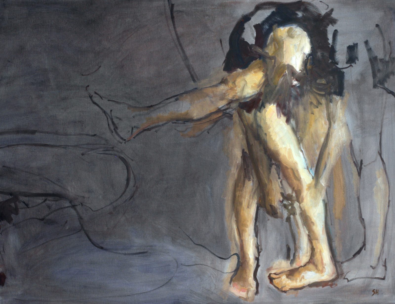 Rolling Around, Oil on linen, 40×30 in, 2018, by Soraya Hutchinson