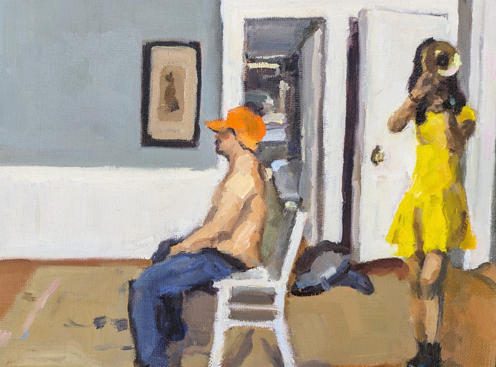 Interior Trumpet, Oil on linen, 12×9 in, 2024, by Soraya Hutchinson