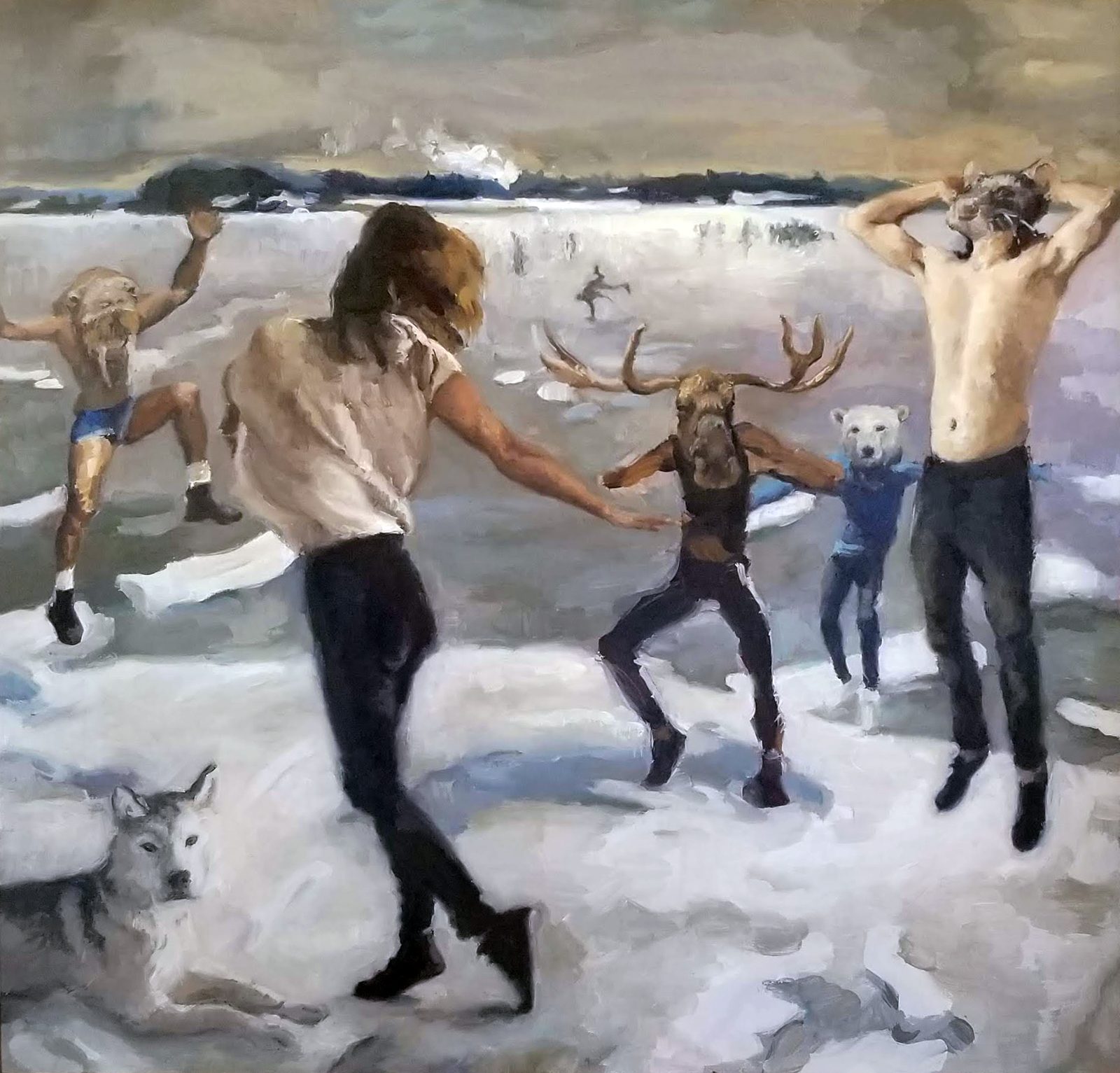 Winter Dance, Oil on panel, 24×24 in, 2020, by Soraya Hutchinson