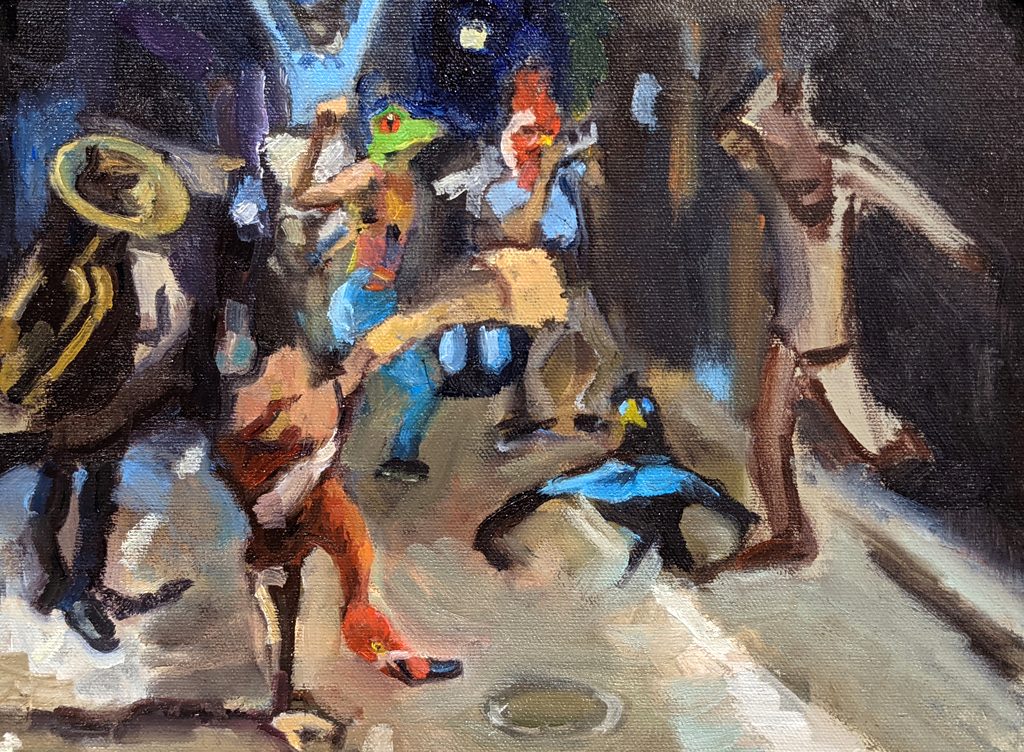Dance Sketch 1, Oil on linen, 12×9 in, 2022, by Soraya Hutchinson