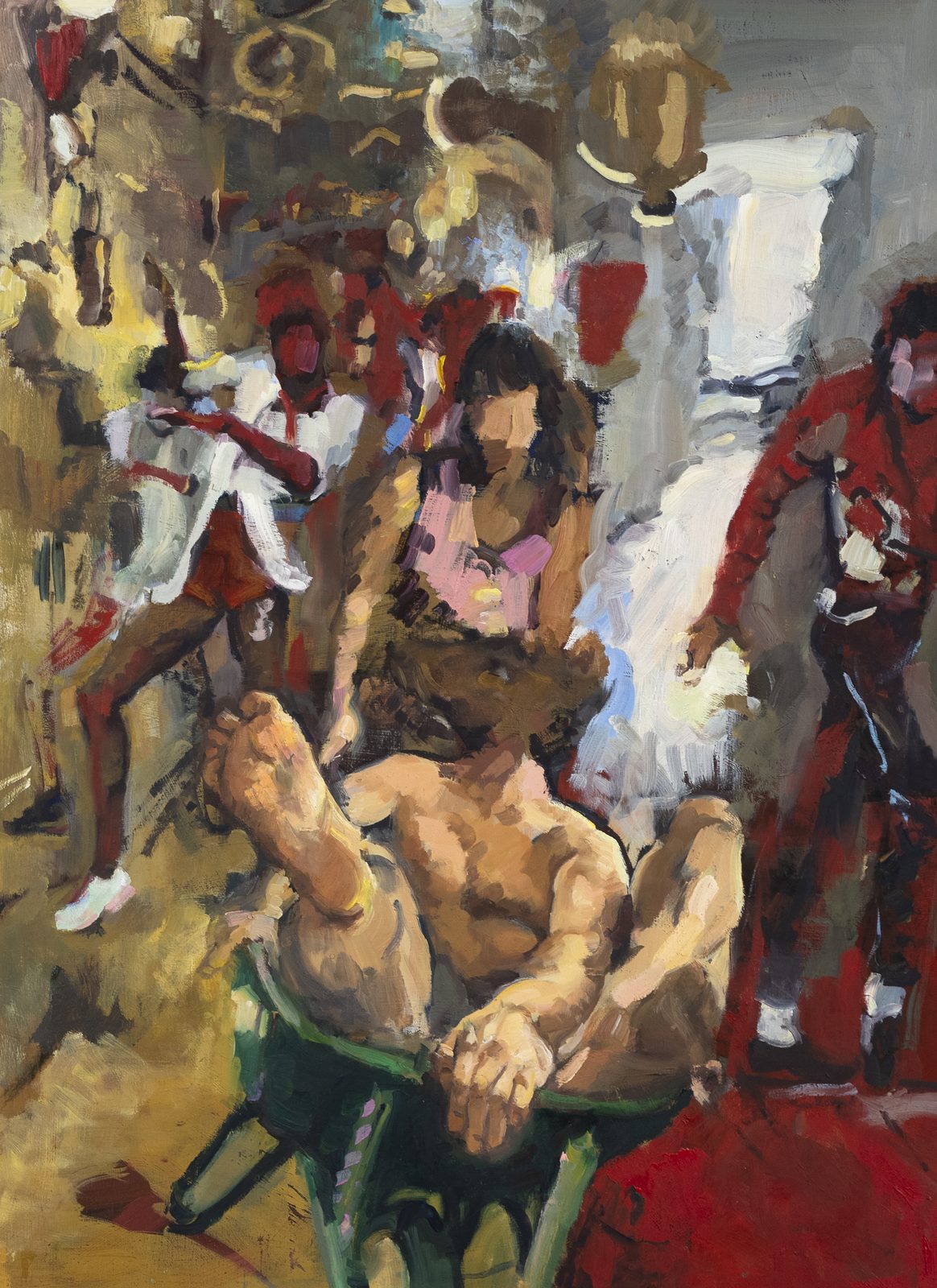 Wheelbarrow, Oil on linen, 9×12 in, 2023, by Soraya Hutchinson