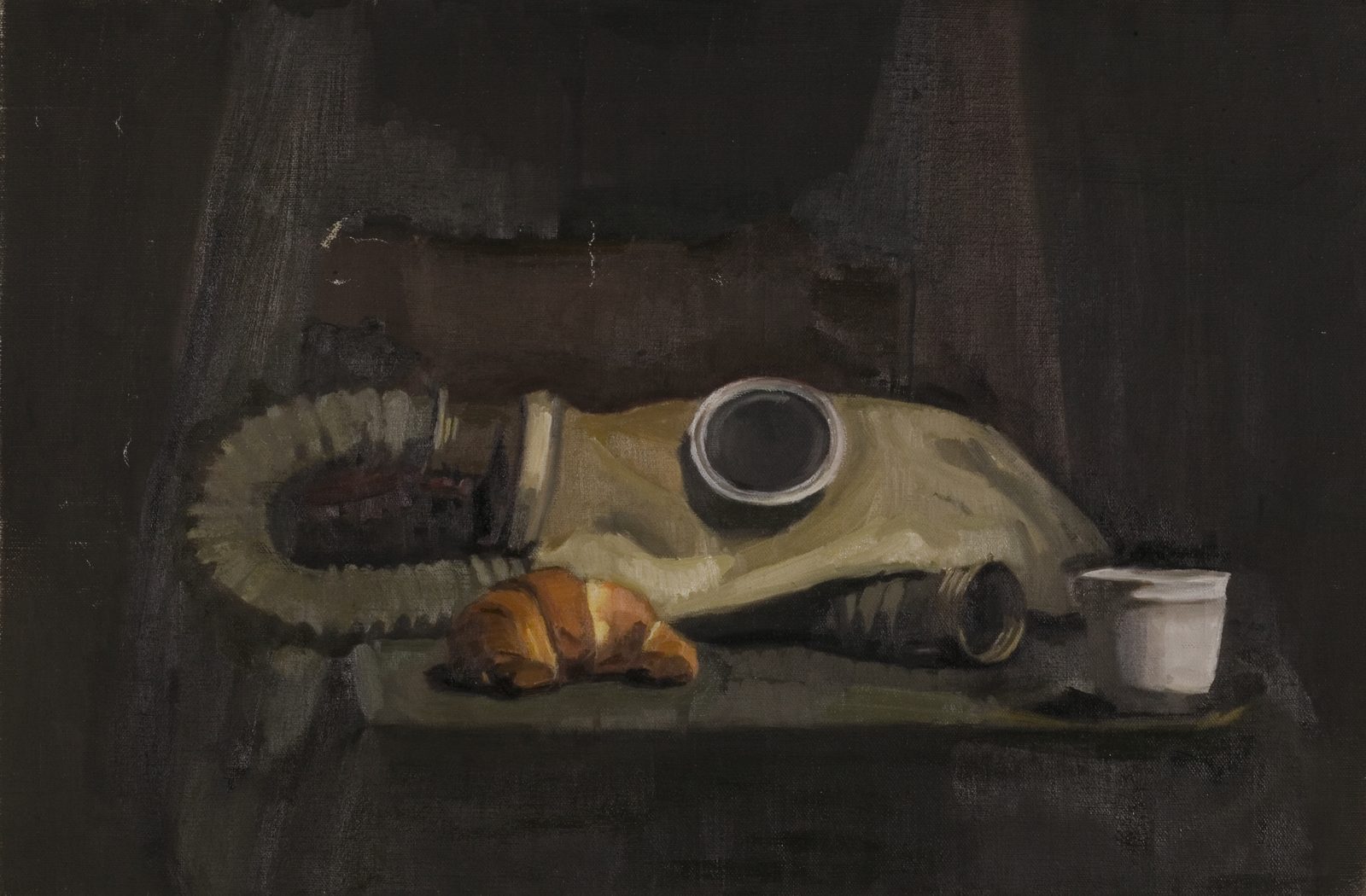 Italian Breakfast, Oil on linen, 24×12 in, 2004, by Soraya Hutchinson
